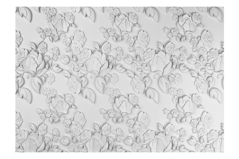 Fototapet White Ornament Roses 300x210 - Artgeist sp. z o. o. - Inredning - Väggdekor - Tapet & tapettillbehör - Fototapet