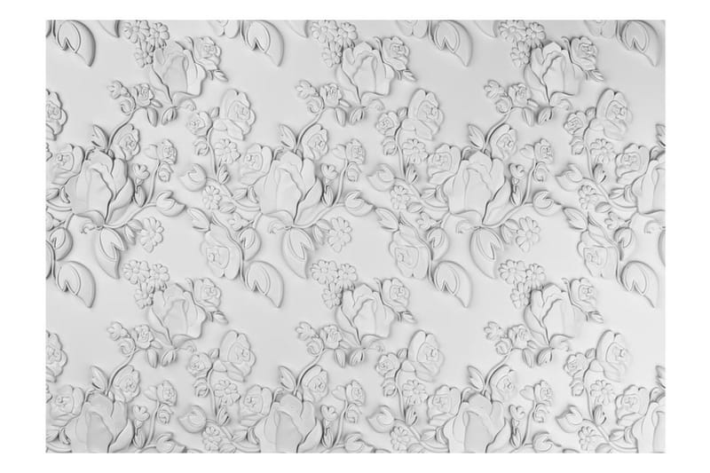 Fototapet White Ornament Roses 300x210 - Artgeist sp. z o. o. - Inredning - Väggdekor - Tapet & tapettillbehör - Fototapet