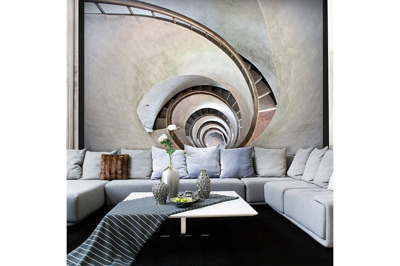 Fototapet White Spiral Stairs 250x193, Artgeist sp. z o. o.