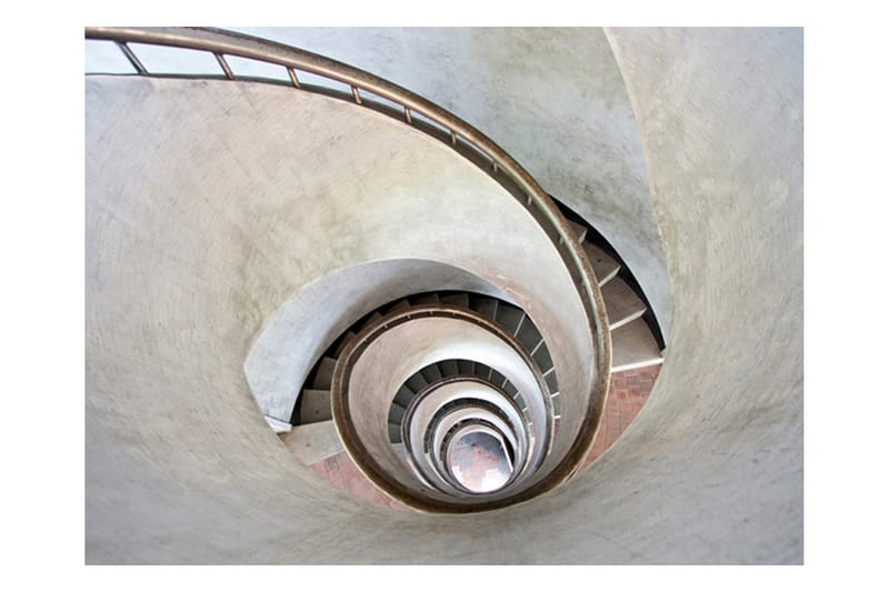 Fototapet White Spiral Stairs 350x270 - Artgeist sp. z o. o. - Inredning - Väggdekor - Tapet & tapettillbehör - Fototapet