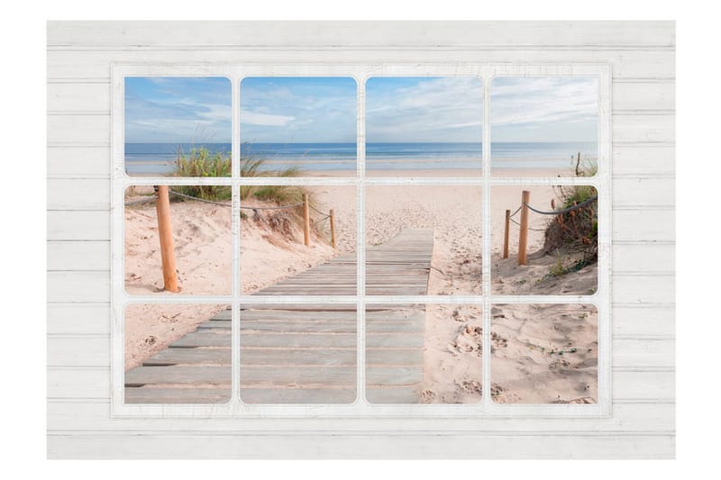 Fototapet Window & Beach 250x175 - Artgeist sp. z o. o. - Inredning - Väggdekor - Tapet & tapettillbehör - Fototapet