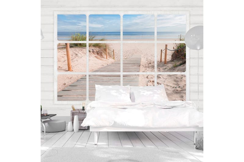 Fototapet Window & Beach 350x245, Artgeist sp. z o. o.