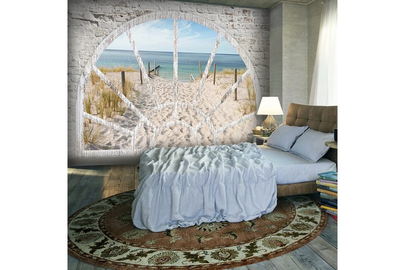 Fototapet Window View Beach 300x210 - Artgeist sp. z o. o. - Inredning - Väggdekor - Tapet & tapettillbehör - Fototapet