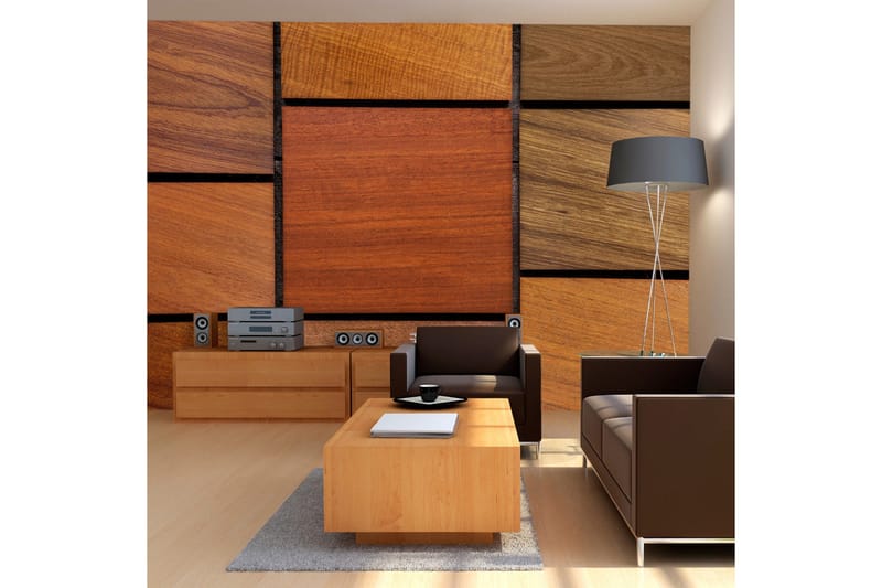 Fototapet Wooden Cubes 300x210 - Artgeist sp. z o. o. - Inredning - Väggdekor - Tapet & tapettillbehör - Fototapet
