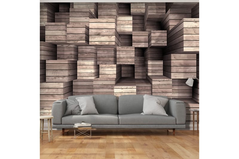 Fototapet Wooden Finesse 350x245 - Artgeist sp. z o. o. - Inredning - Väggdekor - Tapet & tapettillbehör - Fototapet