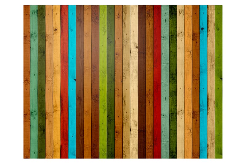 Fototapet Wooden Rainbow 300x231 - Artgeist sp. z o. o. - Inredning - Väggdekor - Tapet & tapettillbehör - Fototapet