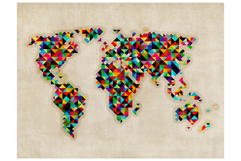 Fototapet World Map A Kaleidoscope Of Colors 350x270, Artgeist sp. z o. o.
