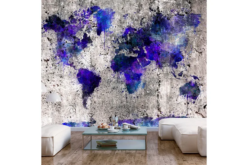Fototapet World Map Ink Blots 400x280 - Artgeist sp. z o. o. - Inredning - Väggdekor - Tapet & tapettillbehör - Fototapet