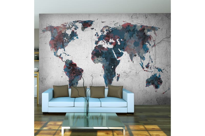 Fototapet World Map On The Wall 200x154, Artgeist sp. z o. o.