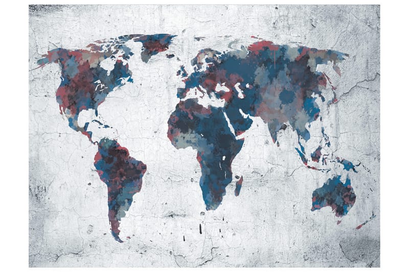 Fototapet World Map On The Wall 250x193 - Artgeist sp. z o. o. - Inredning - Väggdekor - Tapet & tapettillbehör - Fototapet