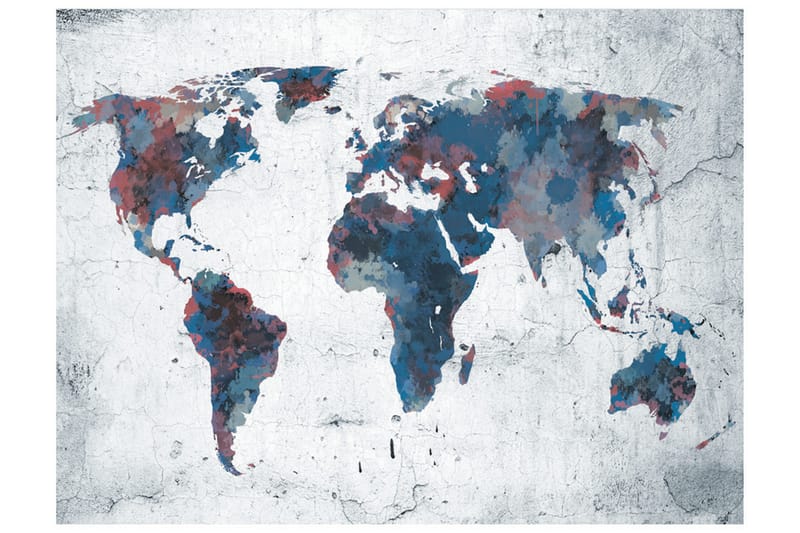Fototapet World Map On The Wall 400x309 - Artgeist sp. z o. o. - Inredning - Väggdekor - Tapet & tapettillbehör - Fototapet