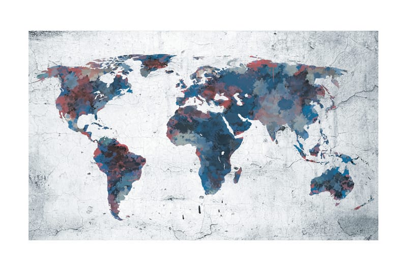 Fototapet World Map On The Wall 450x270 - Artgeist sp. z o. o. - Inredning - Väggdekor - Tapet & tapettillbehör - Fototapet