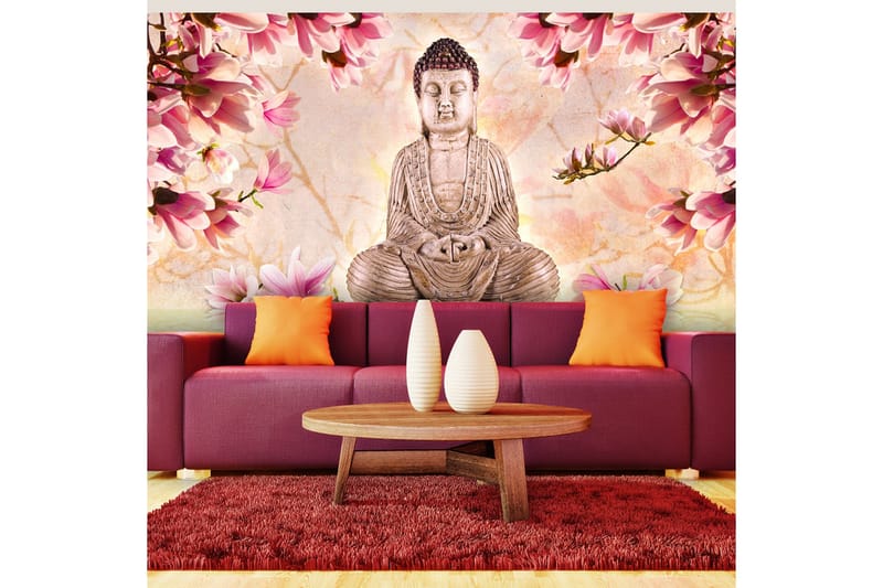 Fototapet XXL Buddha And Magnolia 550x270 - Artgeist sp. z o. o. - Inredning - Väggdekor - Tapet & tapettillbehör - Fototapet