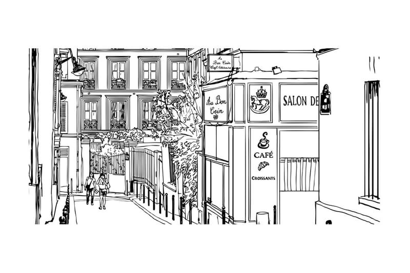 Fototapet XXL En Promenad Genom Paris Gator 550x270 - Artgeist sp. z o. o. - Inredning - Väggdekor - Tapet & tapettillbehör - Fototapet