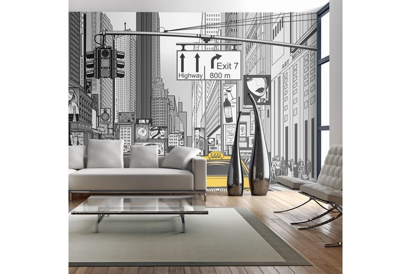 Fototapet XXL Gula Taxibilar I NYC 550x270 - Artgeist sp. z o. o. - Inredning - Väggdekor - Tapet & tapettillbehör - Fototapet