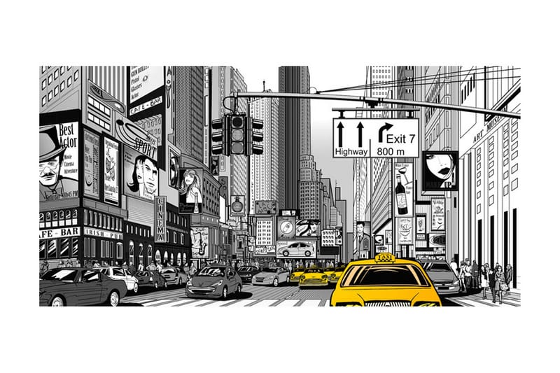 Fototapet XXL Gula Taxibilar I NYC 550x270 - Artgeist sp. z o. o. - Inredning - Väggdekor - Tapet & tapettillbehör - Fototapet