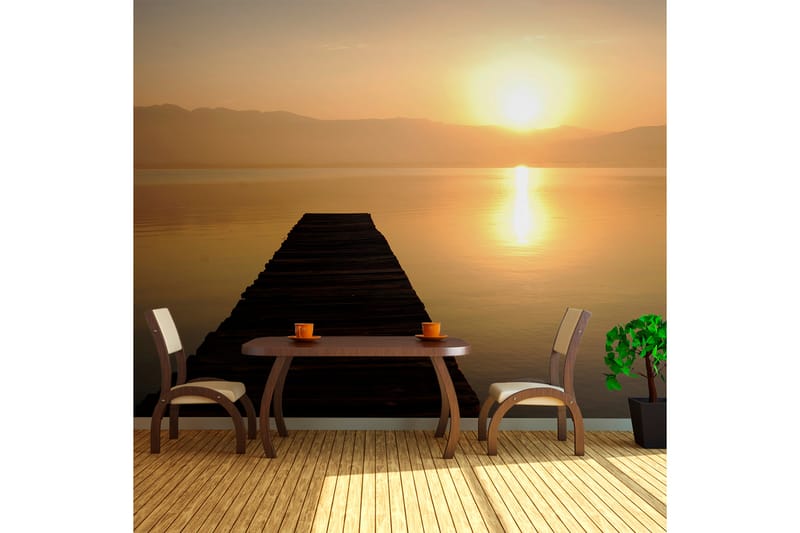 Fototapet XXL Jetty Lake Sunset 550x270 - Artgeist sp. z o. o. - Inredning - Väggdekor - Tapet & tapettillbehör - Fototapet
