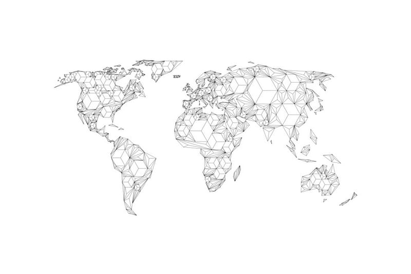 Fototapet XXL Map Of The World White Solids 550x270 - Artgeist sp. z o. o. - Fototapet