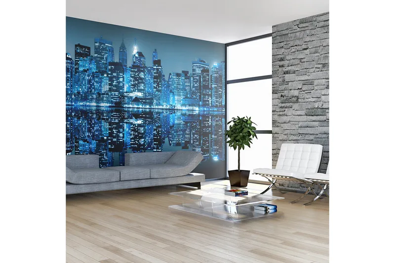 Fototapet XXL Ocean Av Ljus NYC 550x270 - Artgeist sp. z o. o. - Inredning - Väggdekor - Tapet & tapettillbehör - Fototapet