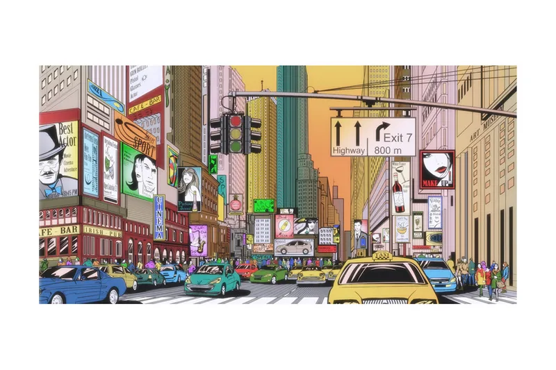 Fototapet XXL Rusningstid Ny 550x270 - Artgeist sp. z o. o. - Inredning - Väggdekor - Tapet & tapettillbehör - Fototapet