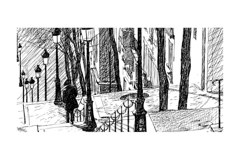 Fototapet XXL Stairs Montmartre 550x270 - Artgeist sp. z o. o. - Inredning - Väggdekor - Tapet & tapettillbehör - Fototapet