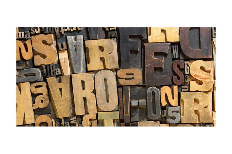 Fototapet XXL Trä Bokstäver 550x270 - Artgeist sp. z o. o. - Inredning - Väggdekor - Tapet & tapettillbehör - Fototapet