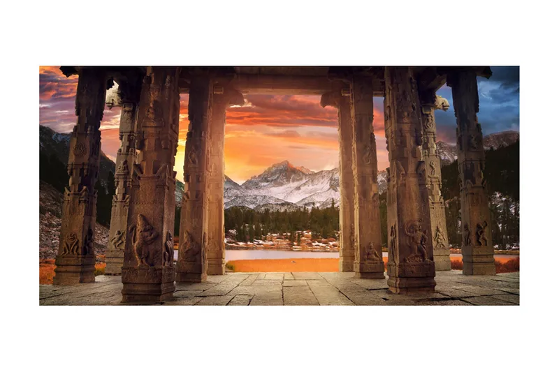 Fototapet XXL Trail Of Rocky Temples 550x270 - Artgeist sp. z o. o. - Inredning - Väggdekor - Tapet & tapettillbehör - Fototapet