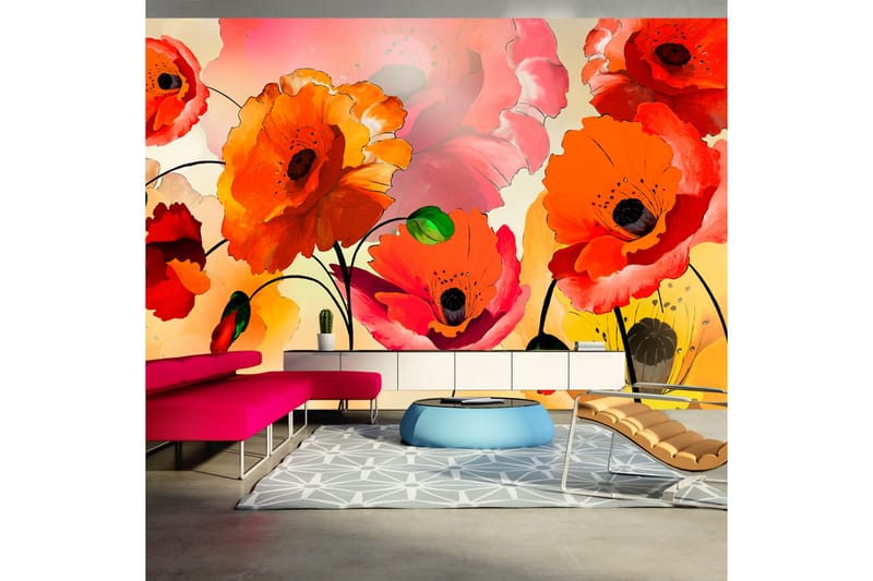 Fototapet XXL Velvet Poppies 500x280 - Artgeist sp. z o. o. - Inredning - Väggdekor - Tapet & tapettillbehör - Fototapet