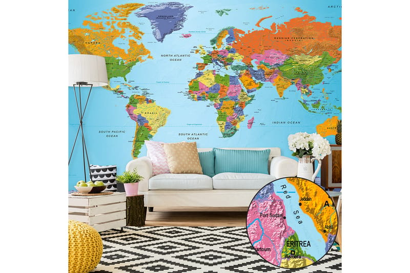 Fototapet XXL World Map Colourful Geography II 500x280 - Artgeist sp. z o. o. - Fototapet