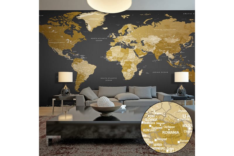 Fototapet XXL World Map Modern Geography II 500x280 - Artgeist sp. z o. o. - Fototapet