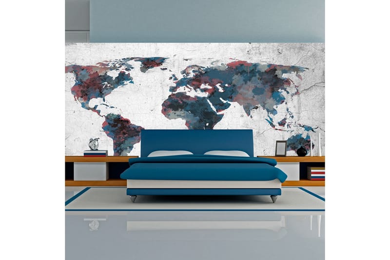 Fototapet XXL World Map On The Wall 550x270 - Artgeist sp. z o. o. - Inredning - Väggdekor - Tapet & tapettillbehör - Fototapet