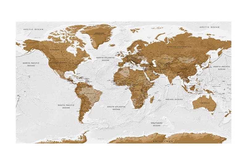 Fototapet XXL World Map White Oceans II 500x280 - Artgeist sp. z o. o. - Inredning - Väggdekor - Tapet & tapettillbehör - Fototapet