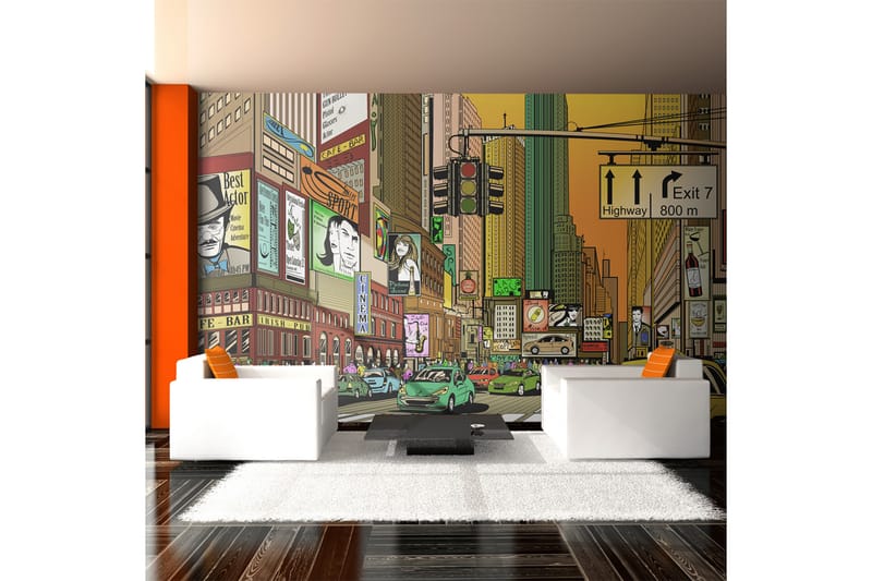 Fototapet XXL Pulserande Stad NY 550x270 - Artgeist sp. z o. o. - Inredning - Väggdekor - Tapet & tapettillbehör - Fototapet