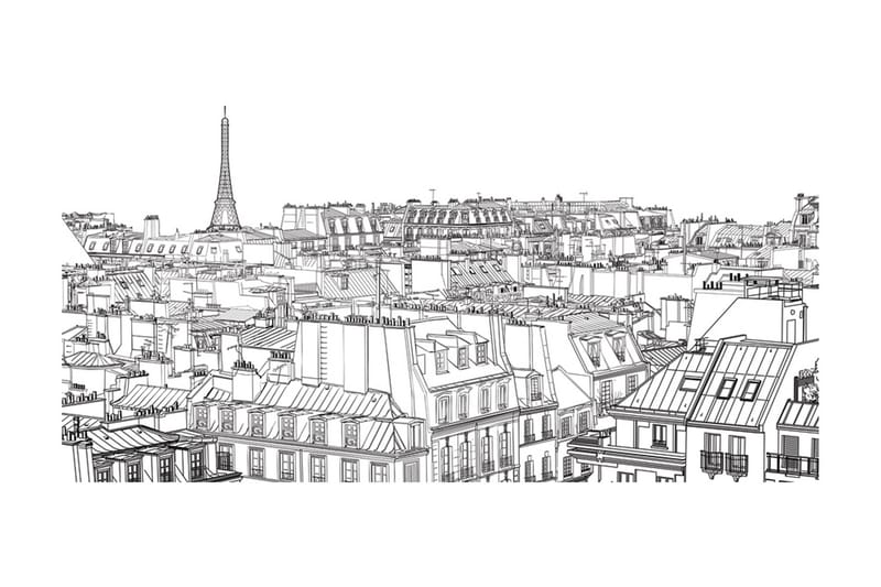 Fototapet XXL Parisian S Sketchbook 550x270 - Artgeist sp. z o. o. - Inredning - Väggdekor - Tapet & tapettillbehör - Fototapet