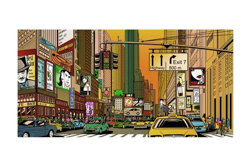 Fototapet XXL Pulserande Stad NY 550x270 - Artgeist sp. z o. o. - Inredning - Väggdekor - Tapet & tapettillbehör - Fototapet