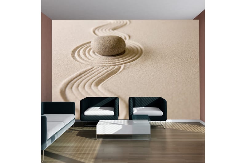 Fototapet Zen Sand Trädgård 350x270 - Artgeist sp. z o. o. - Inredning - Väggdekor - Tapet & tapettillbehör - Fototapet