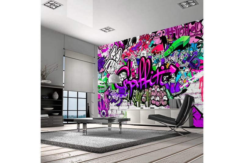 Fototapet Purple Graffiti 100x70 - Artgeist sp. z o. o. - Inredning - Väggdekor - Tapet & tapettillbehör - Fototapet