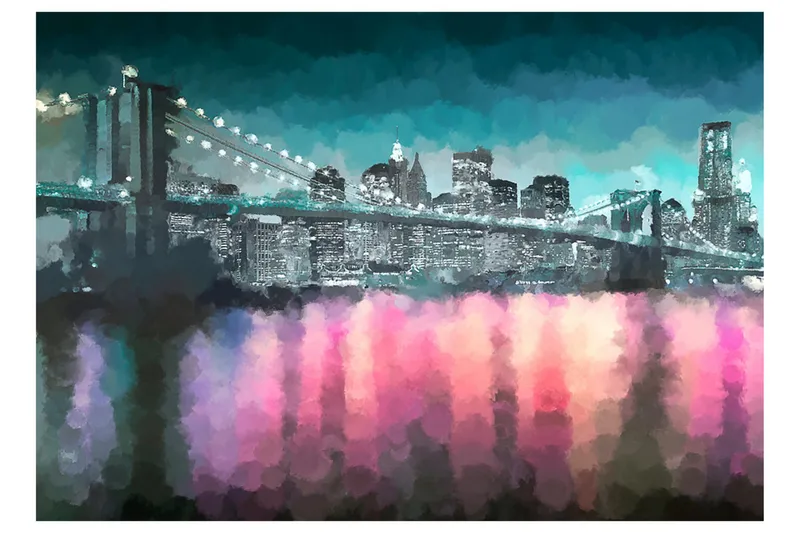 Fototapet Painted New York 250x175 - Artgeist sp. z o. o. - Inredning - Väggdekor - Tapet & tapettillbehör - Fototapet