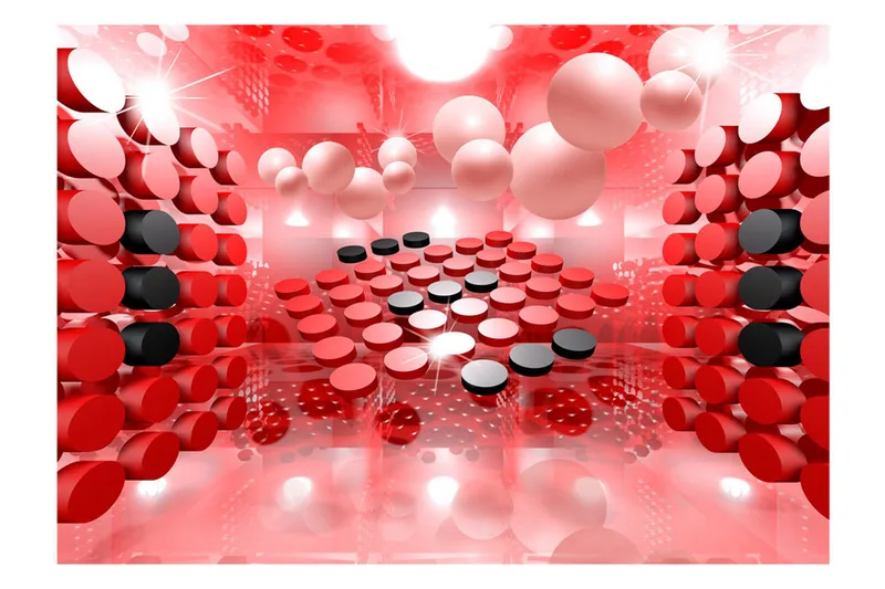 Fototapet Playing In Red And Black 250x175 - Artgeist sp. z o. o. - Inredning - Väggdekor - Tapet & tapettillbehör - Fototapet