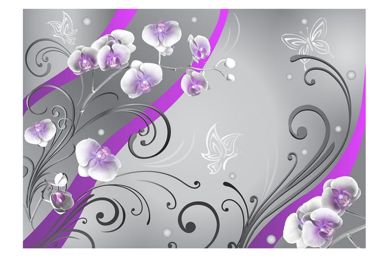 Fototapet Purple Orchids Variation 350x245 - Artgeist sp. z o. o. - Inredning - Väggdekor - Tapet & tapettillbehör - Fototapet