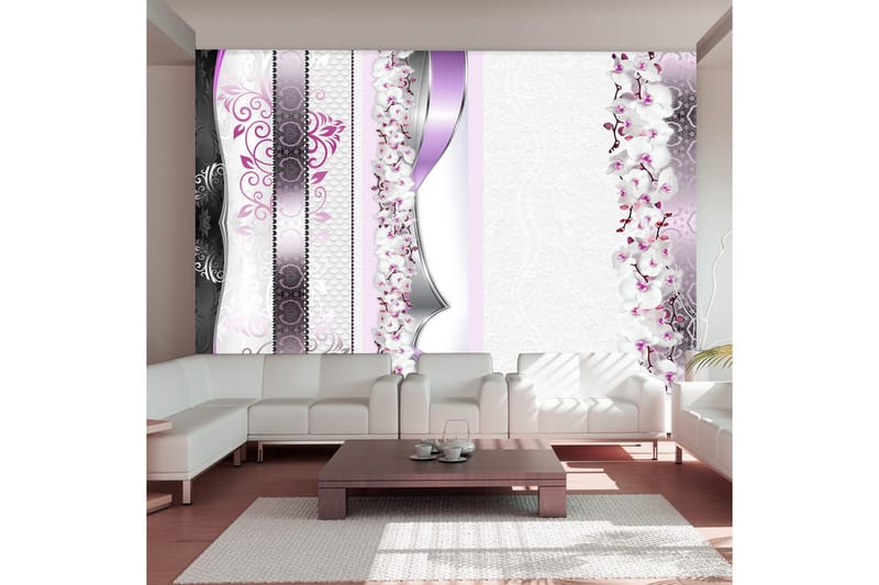 Fototapet Parade Of Orchids In Violet 150x105 - Artgeist sp. z o. o. - Fototapet