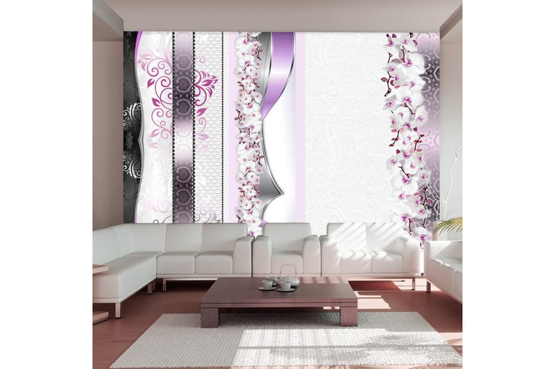 Fototapet Parade Of Orchids In Violet 350x245 - Artgeist sp. z o. o. - Inredning - Väggdekor - Tapet & tapettillbehör - Fototapet