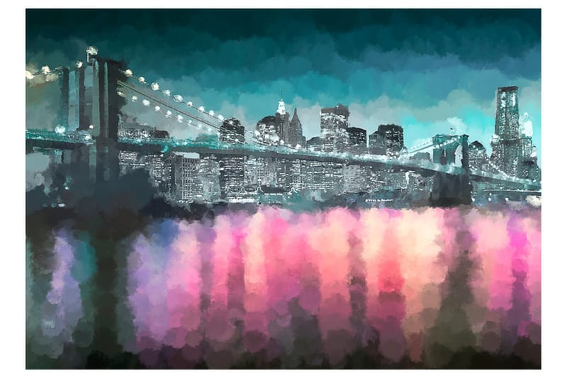Fototapet Painted New York 300x210 - Artgeist sp. z o. o. - Inredning - Väggdekor - Tapet & tapettillbehör - Fototapet