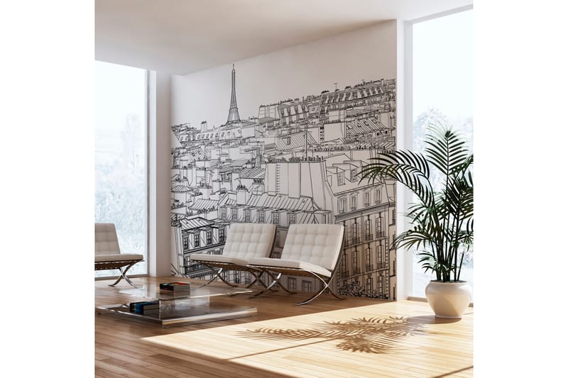 Fototapet Parisian S Sketchbook 450x270 - Artgeist sp. z o. o. - Inredning - Väggdekor - Tapet & tapettillbehör - Fototapet