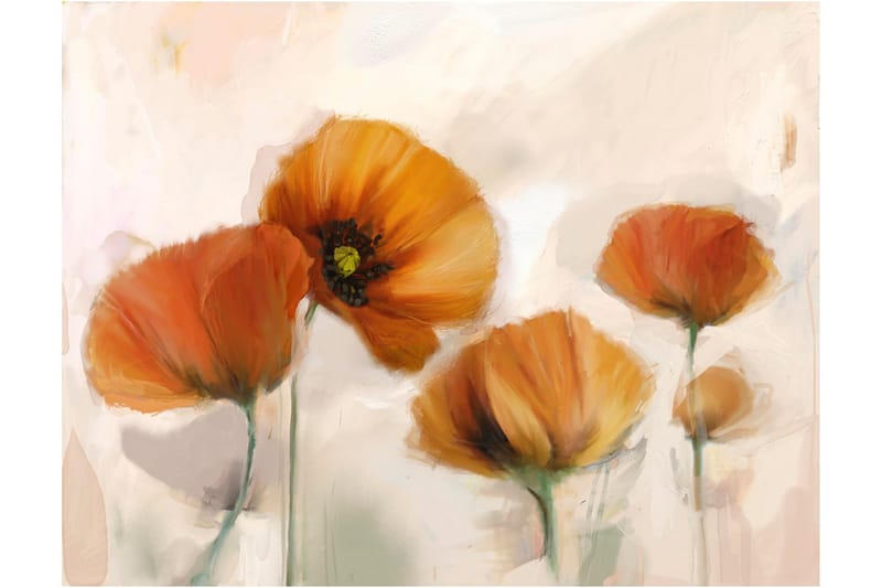 Fototapet Poppies Vintage 300x231 - Artgeist sp. z o. o. - Inredning - Väggdekor - Tapet & tapettillbehör - Fototapet