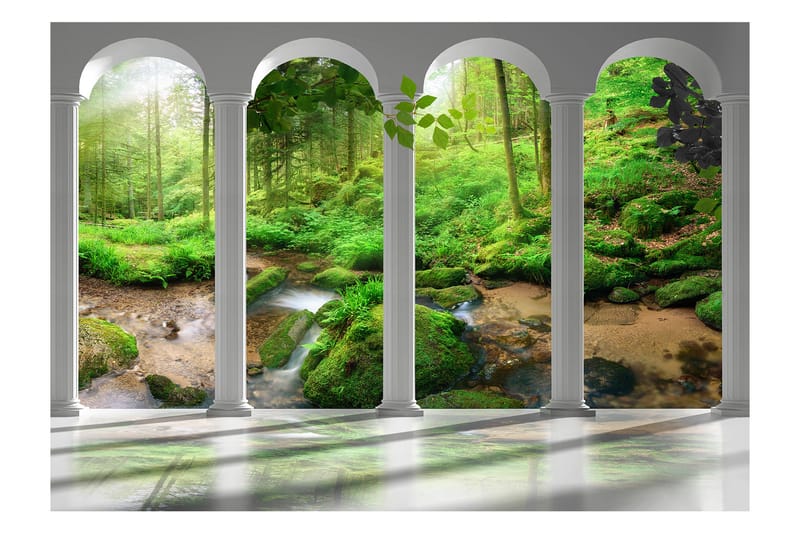Fototapet Pillars And Forest 150x105 - Artgeist sp. z o. o. - Inredning - Väggdekor - Tapet & tapettillbehör - Fototapet