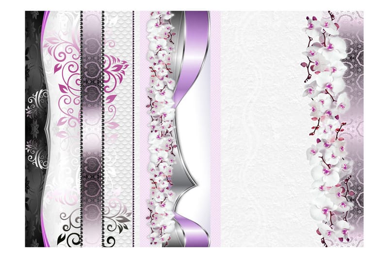Fototapet Parade Of Orchids In Violet 350x245 - Artgeist sp. z o. o. - Inredning - Väggdekor - Tapet & tapettillbehör - Fototapet