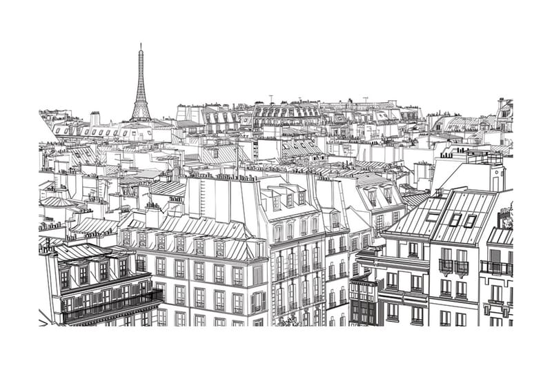 Fototapet Parisian S Sketchbook 450x270 - Artgeist sp. z o. o. - Inredning - Väggdekor - Tapet & tapettillbehör - Fototapet