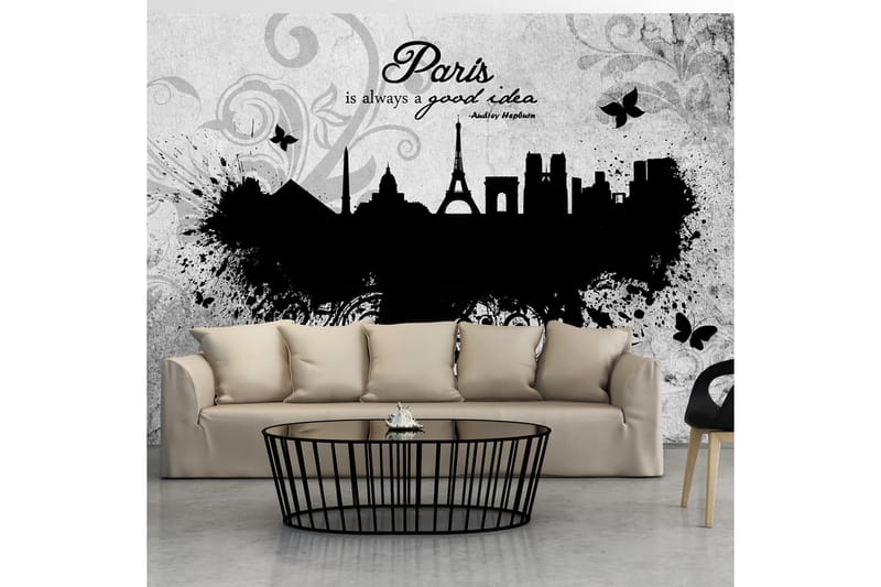 Fototapet Paris Is Always A Good Idea B&W 200x140 - Artgeist sp. z o. o. - Inredning - Väggdekor - Tapet & tapettillbehör - Fototapet
