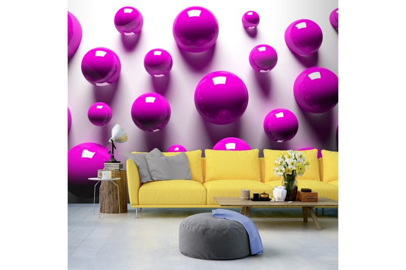 Fototapet Purple Balls 300x210 - Artgeist sp. z o. o. - Inredning - Väggdekor - Tapet & tapettillbehör - Fototapet